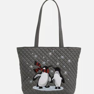 Vera Bradley Penguin Pair Tote 11.5 x 11.25 with hidden pockets NWT